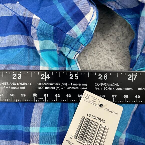 Club Room Shirt Men XL Blue Plaid Long Sleeve Button Down NWT - Picture 6 of 10